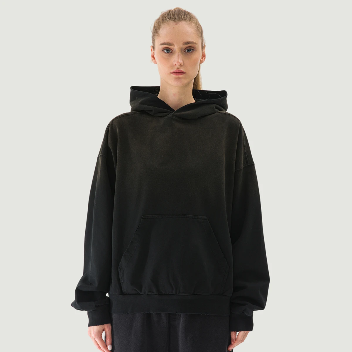 380GSM Unisex Sun Faded Ripped Pocket Hoodie - main image