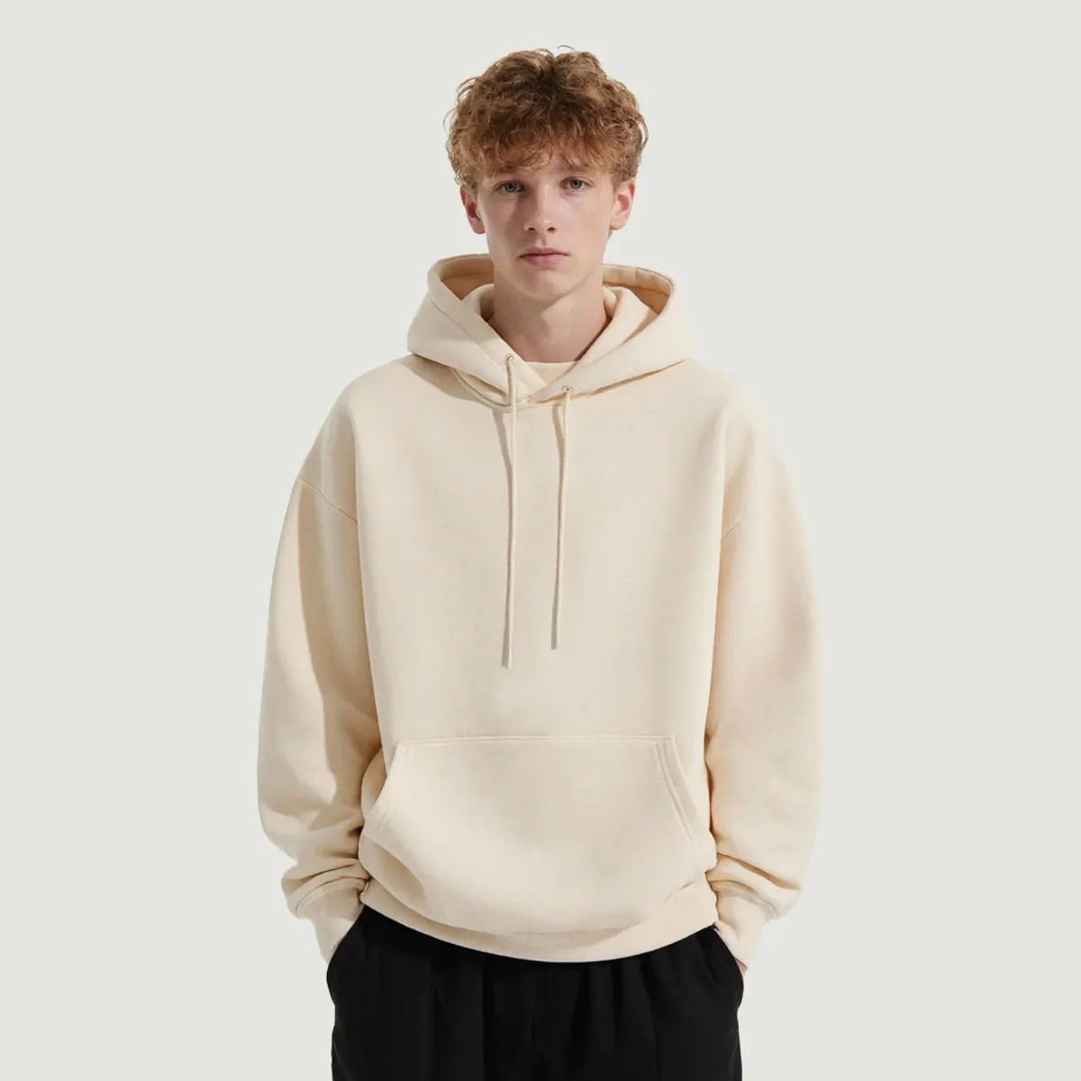 380GSM Unisex Fleece-lined Drawstring Hoodie - main image