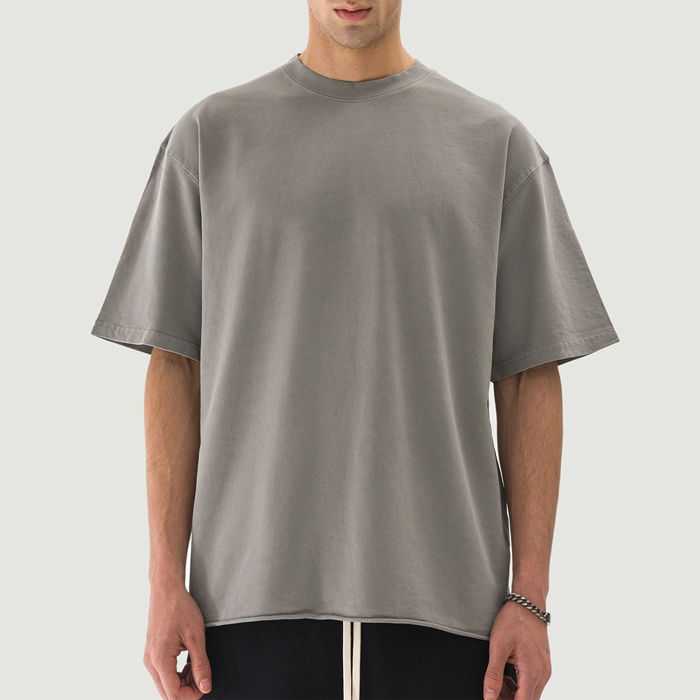 260GSM Unisex Faded Raw Hem T-shirt