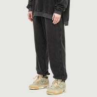 420GSM Unisex Super Heavyweight Washed Baggy Sweatpants - thumbnail image 3