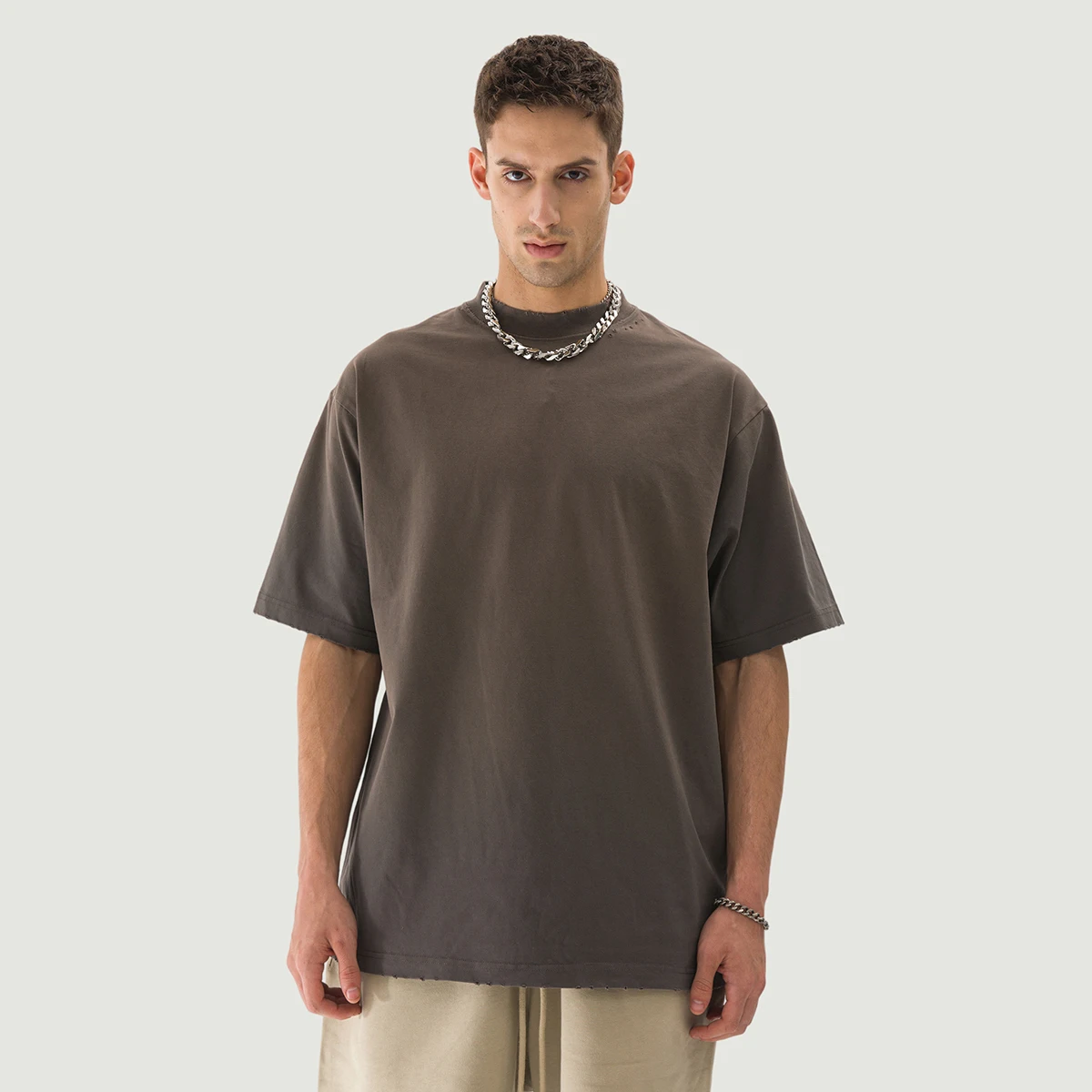 260GSM Unisex Oversized Sun Faded Distressed T-shirt - main image