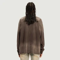 260GSM Unisex Oversized Sun Faded Long Sleeve Top - thumbnail image 2