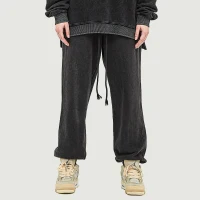 420GSM Unisex Super Heavyweight Washed Baggy Sweatpants - thumbnail image 1