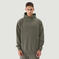 380GSM Unisex Double Snap Brushed Fleece Hoodie - thumbnail image 1