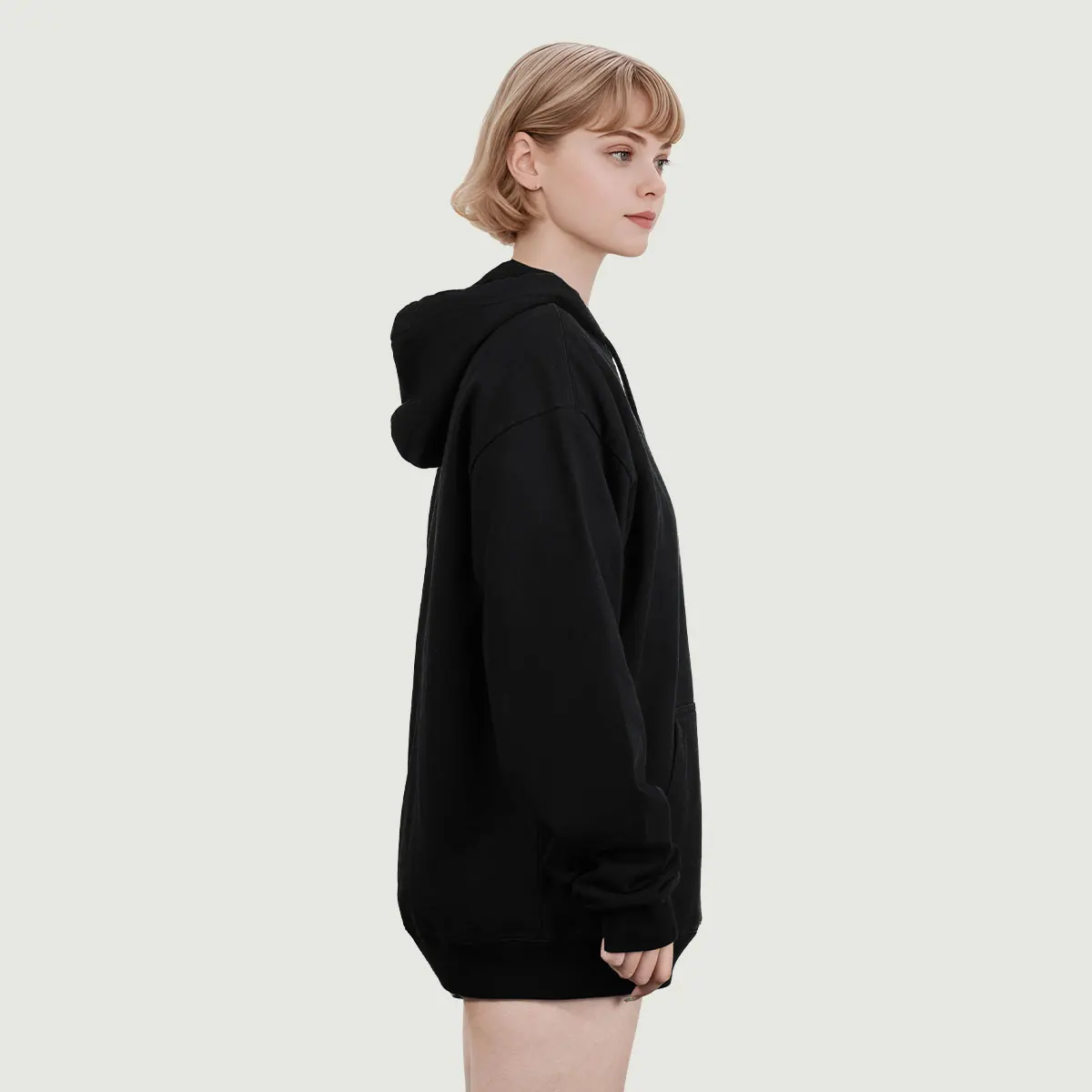 380GSM Unisex Washed Drawstring Hoodie - thumbnail image 2