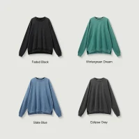 380GSM Unisex Heavyweight Oversized Side Slit Faded Sweatshirt - thumbnail image 4