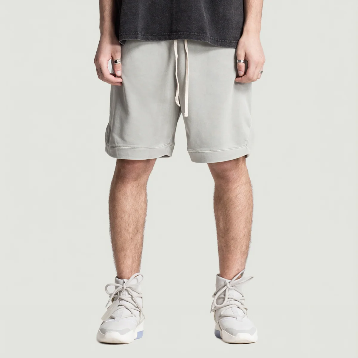 360GSM Unisex Clipped Corner Washed Sweat Shorts - main image