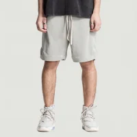 360GSM Unisex Clipped Corner Washed Sweat Shorts - thumbnail image 1
