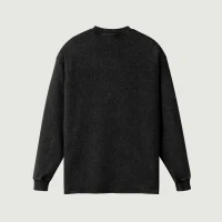 260GSM Unisex Raw Hem Faded Long Sleeve T-shirt - thumbnail image 2