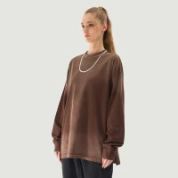 260GSM Unisex Oversized Sun Faded Long Sleeve Top - thumbnail image 3