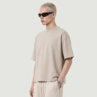 255GSM Unisex Boxy Fit Solid Color Tee - thumbnail image 3
