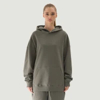 380GSM Unisex Double Snap Brushed Fleece Hoodie - thumbnail image 1