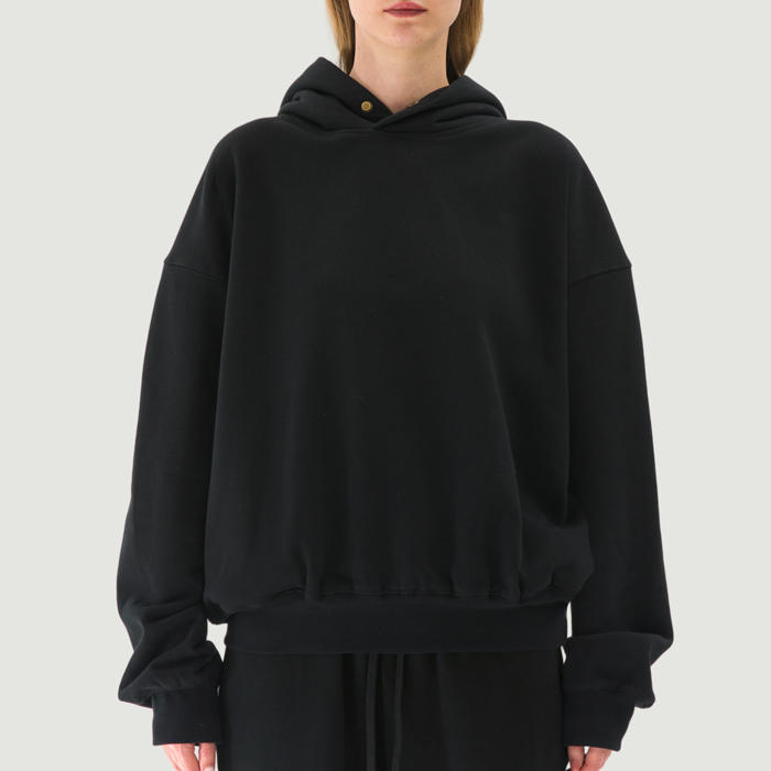 380GSM Unisex Single Snap Brushed Fleece Hoodie