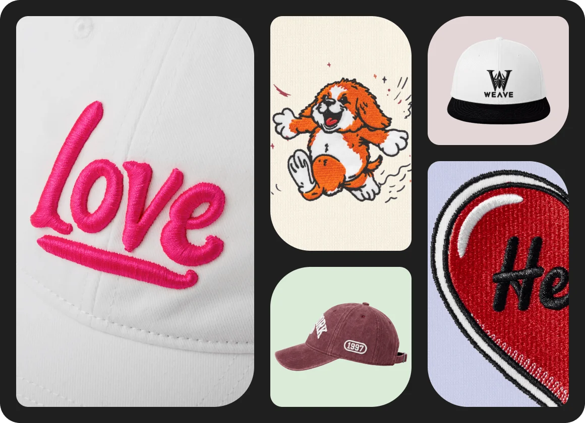 Custom Embroidery <br/> <strong>Flat and 3D Puff</strong>