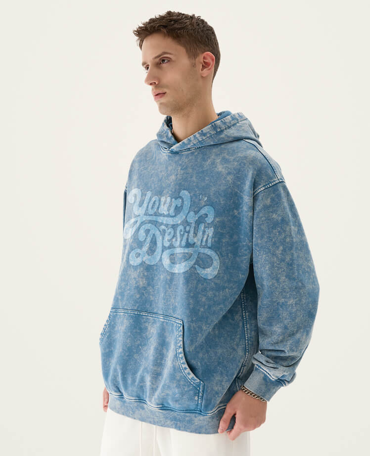 snow wash custom hoodie